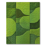 Lush Green Moss Wave Geometric Rug