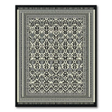 Intricate Black White Geometric Area Rug