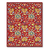 Multi-color and Patterns Vibrant Red Persian Floral Area Rug