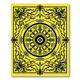 Ornate Black Filigree Sunny Yellow Area Rug