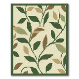 Vintage Green Leaf Pattern Area Rug