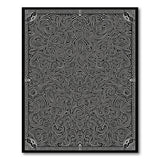 Intricate Black White Swirl Area Rug