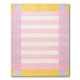 Pink Geometric Modern Pink Striped Geometric Area Rug