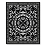 Ornate Black and White Ornate Black White Mandala Persian Rug