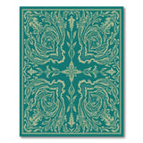 Ornate Teal Gold Floral Persian Area Rug