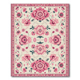 Pink Pink Peony Floral Vintage Area Rug