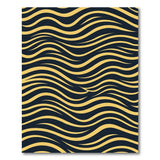 Black Gold Wavy Abstract Area Rug