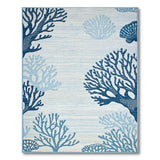 Blue Teal Coral Reef Coastal Area Rug