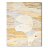 Beige and Neutral Abstract Overlapping Circles Beige Area Rug