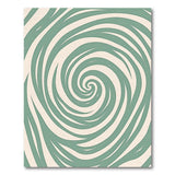 Green Swirling Green Abstract Area Rug