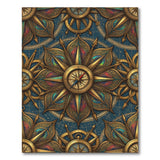 Vintage Compass Blue Area Rug