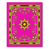 Pink Gold Baroque Starburst Area Rug