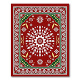 Red Snowflake Mandala Persian Rug
