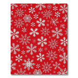 Festive Red Snowflakes Geometric Modern Area Rug