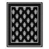 Elegant Fleur-de-Lis Black White Area Rug