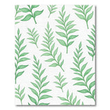 Lush Green Fern Leaves Pattern Area Rug