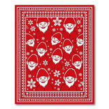 Festive Red Gnome Snowflakes Area Rug