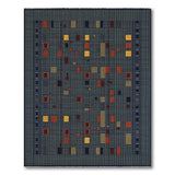 Navy Geometric Block Area Rug with Vibrant Multi-Colors