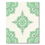 Vintage Green Floral Medallion Rug