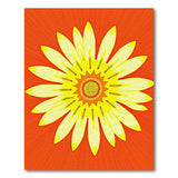 Vibrant Orange Sunflower Geometric Area Rug