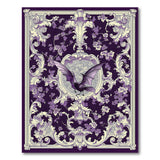 Purple Ornate Floral Bat Area Rug