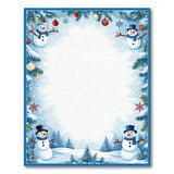 Festive Snowman Christmas Border Area Rug