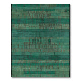 Emerald Green Multi-Stripe Geometric Area Rug
