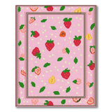Playful Strawberry Fruit Pattern Pink Rug