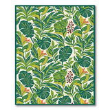 ODIKA Tropical Green Leaf Washable Rug - Low Pile, Non-Slip, Pet & Kid Friendly Botanical Area Rug
