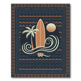 Coastal Surfboard Palm Area Rug