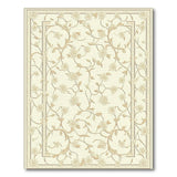 Beige Floral Vine Border Area Rug