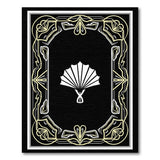 Art Deco Fan Black Area Rug