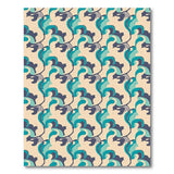 Geometric Modern Teal Abstract Wave Geometric Area Rug