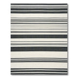 Geometric Modern Bold Black White Striped Woven Rug