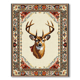 Majestic Buck Head with Red Bandana Rug
