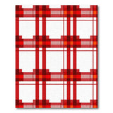 Red Geometric Modern Bold Red Plaid Geometric Area Rug