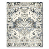 Blue Grey Southwestern Tribal Area Rug