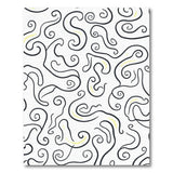 Black and White Swirling Curl Black White Abstract Area Rug