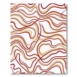 Wavy Red and Tan Abstract Area Rug
