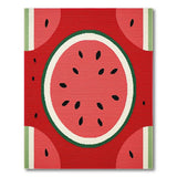 Red Fruit Pattern Watermelon Slice Fruit Pattern Area Rug