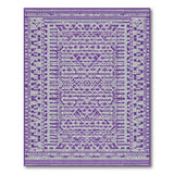 Purple Grey Geometric Border Area Rug