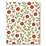 Vibrant Red Camellia Floral Area Rug