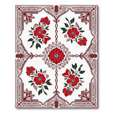 Red Ornate Red Floral Vintage Area Rug