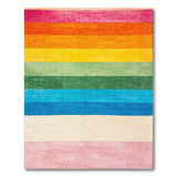 Multi-color and Patterns Vibrant Rainbow Stripe Tufted Area Rug