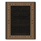 Gold and Silver Black Gold Heritage Tribal Area Rug
