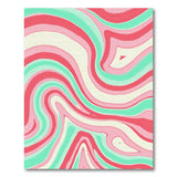 Multi-color and Patterns Swirling Pink Teal Abstract Area Rug
