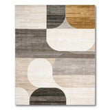 Modern Geometric Abstract Area Rug in Neutral Tones