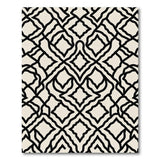 Geometric Modern Black White Geometric Trellis Area Rug