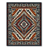 Bold Geometric Southwestern Area Rug in Black Orange