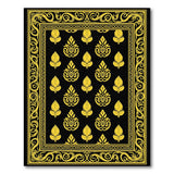 Elegant Gold Paisley Black Area Rug
